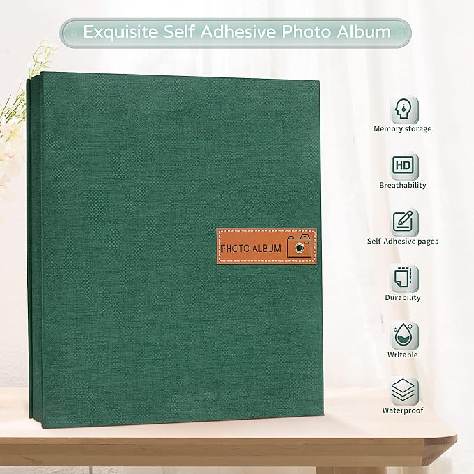 Popotop Large Photo Album Self Adhesive 4x6 5x7 8x10 Scrapbook Album DIY - Image 2