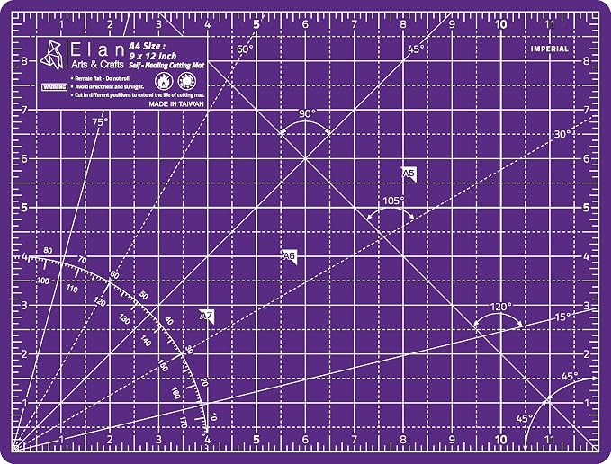 Elan Cutting Mat A4 Pink & Purple, Self Healing Cutting Mat 9x12 Inch, 5-Ply - Image 2