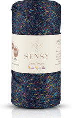 Sensy Premium 2mm 251 Yards Sparkle Polyester Rope 90% Polypropylene 10% by SSENSY