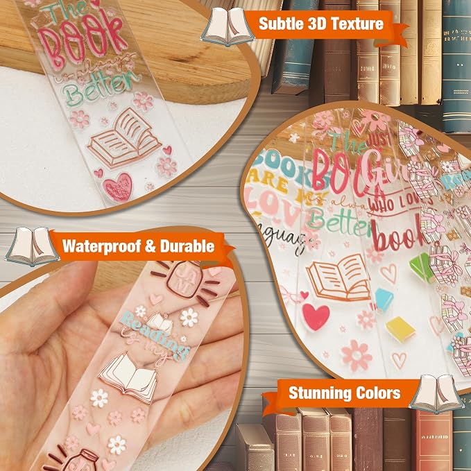 100 Pcs Book Acrylic Bookmark Blanks Thicken 6 DIY Bookmark Making 8 Book UV - Image 3