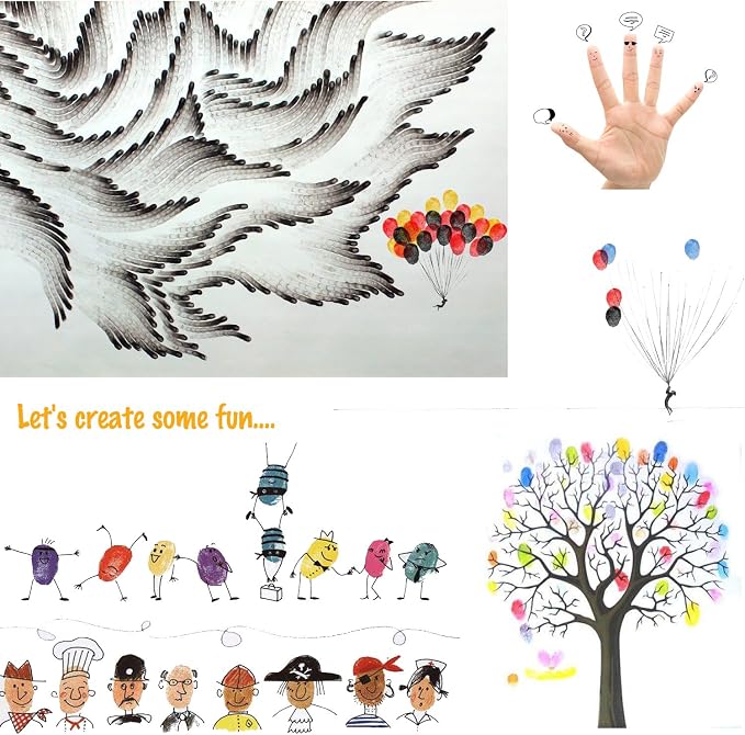Lsushine Craft Ink Pad Stamps Partner DIY Color, 20 Colors Rainbow Finger Ink - Image 4