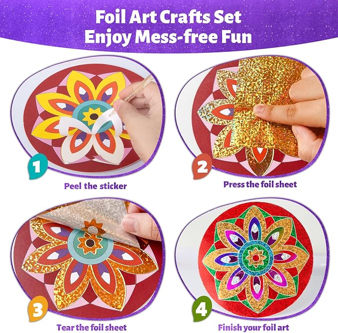 TENYEAH Mandala Foil Art, DIY Craft Kit - Image 3