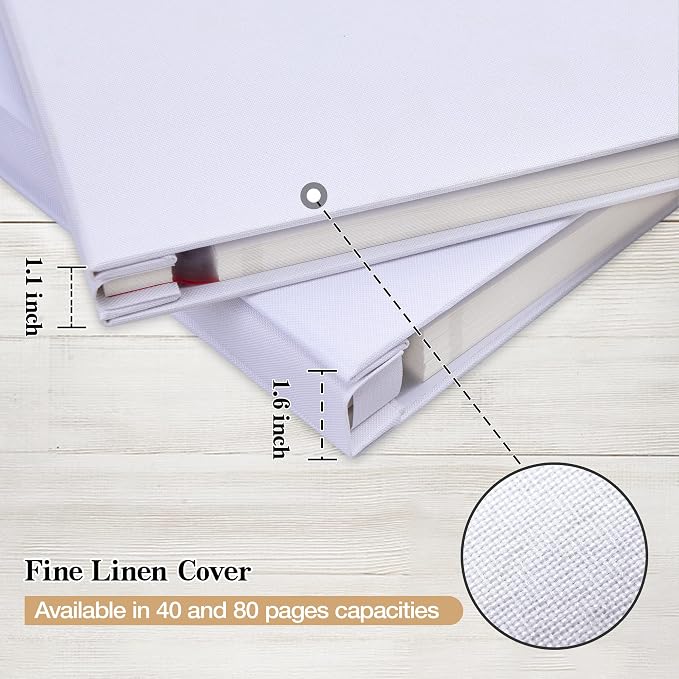 potricher Large Photo Album Self Adhesive 3x5 4x6 5x7 8x10 10x12 Pictures Linen - Image 5