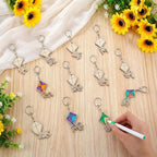 RattanView 24 Pcs Kites Crafts Color Your Own Keychains DIY Craft Wooden Blank - Image 4