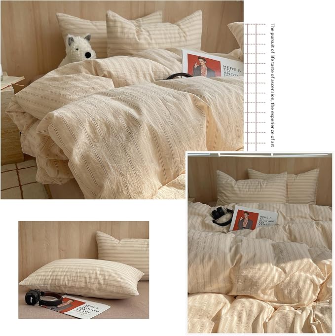 mixinni Retro Striped Duvet Cover Set Full Size - Image 9