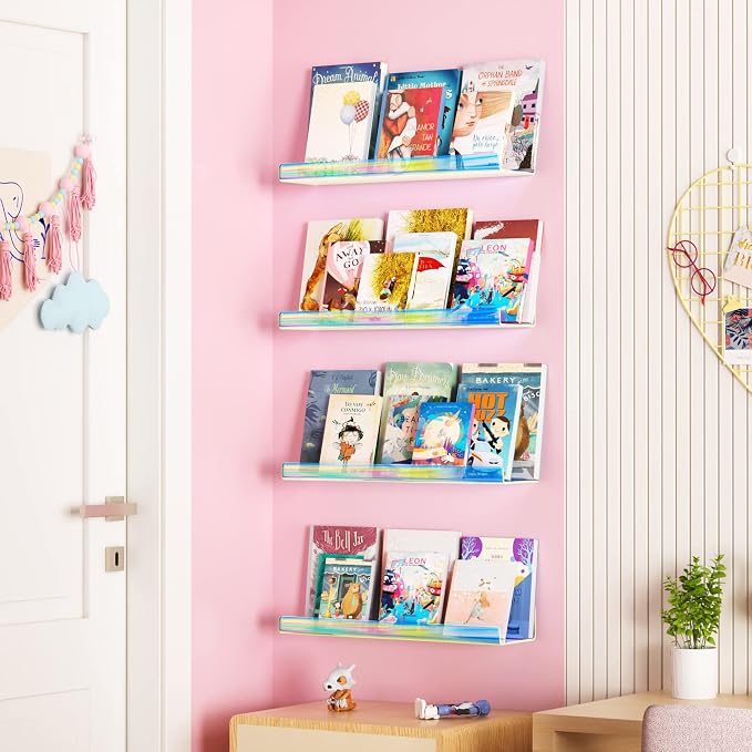 upsimples 4 Pcs 15" Iridescent Acrylic Shelves - Image 2