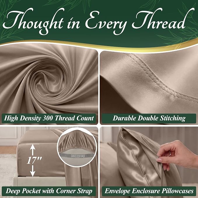 DECOLURE 100% Viscose Derived from Bamboo Sheets Queen Size - Image 4