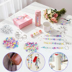 BIGCOMER 568Pcs DIY Bead Keychain Making Kit – Alphabet Letter Beads & Key - Image 6