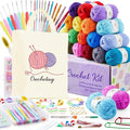 INSCRAFT Crochet Kit for Beginners Adults, 18 Large Acrylic Yarn Skeins 1800 by INSCRAFT