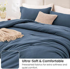 Love's cabin Navy Blue Full Comforter Set, 3-Piece Prewashed Bed Set - Image 4