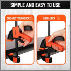 HORUSDY 6-Inch Bar Clamps for Woodworking, Heavy-Duty F-Clamp & Spreader - Image 6