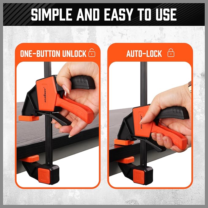 HORUSDY 6-Inch Bar Clamps for Woodworking, Heavy-Duty F-Clamp & Spreader - Image 6
