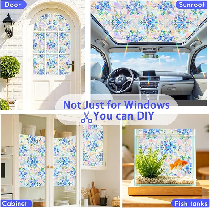 SOMWISE Rainbow Window Privacy Film, Heat Control, UV Blocking, Anti-Glare - Image 6