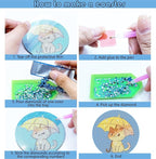 Bulerrylulu 12 Pcs Cat Diamond Painting Coasters Kits - Image 7