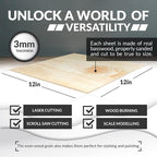 Basswood Sheets for Crafts 1/8 inch, 3mm Plywood Sheets for Laser Cutting - Image 6