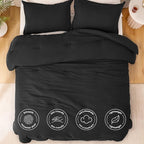 Love's cabin Black Full Comforter Set, 3-Piece Prewashed Bed Set - Image 3