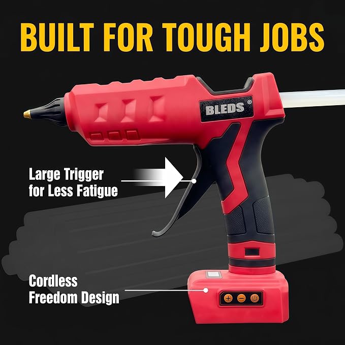 BLEDS 100W Cordless Glue Gun for Milwaukee 18V, LED Temp Adjust, Tool Only | - Image 4
