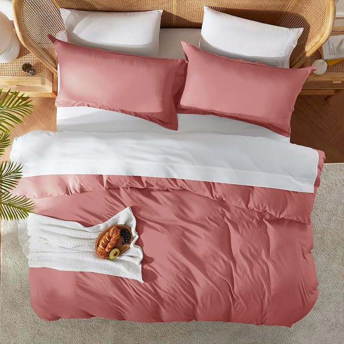 Nestl Pink Clay Duvet Cover King Size - Image 5