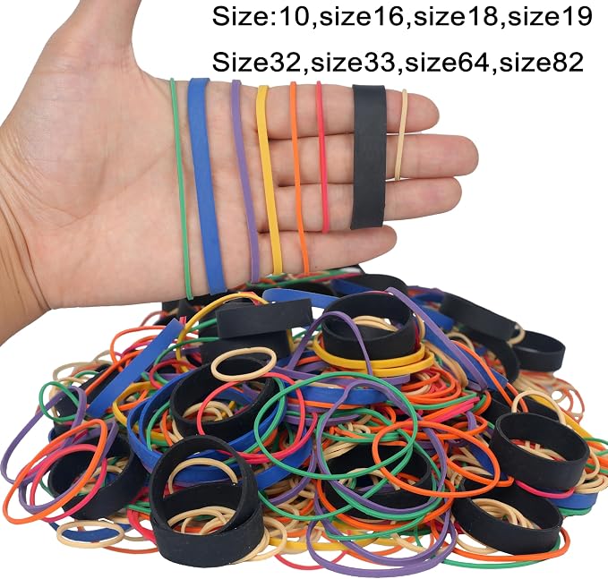 Rubber Bands Assorted Sizes Elastic Rubber Bands Office Supplies 0.5lbs | Heavy - Image 3
