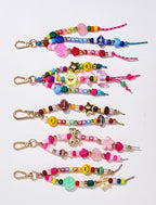 304PCS Beads Keychain Making Kit, Acrylic Colorful Letter Star Smile Bow - Image 2