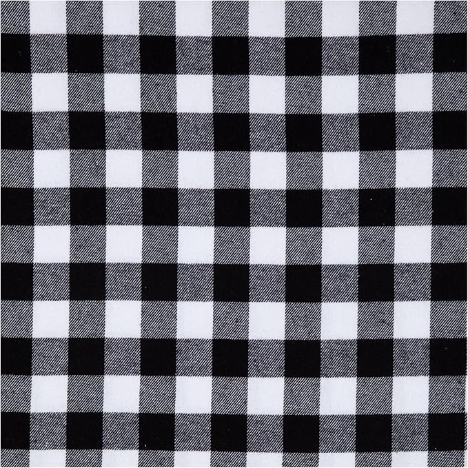 Hobby Lobby Black & White Buffalo Plaid Flannel Fabric, 1 Yard | Precut Fabric by HobbyLobby