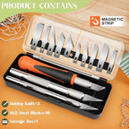 JETMORE 16 Pcs Exacto Knife Set, 3 Craft Knife and 13 SK5 Steel Blades - Image 6