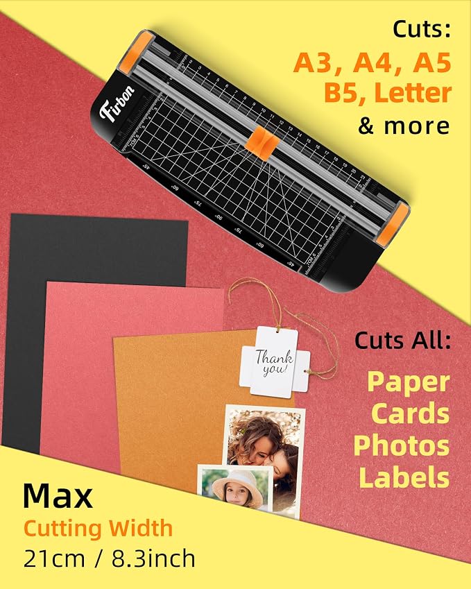 Firbon Black A5 Paper Cutter, Straight Small Paper Trimmer - Image 5