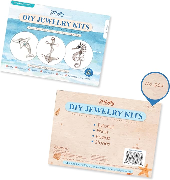 Filofly DIY Jewelry Kit 004, Ocean Make Your Own Wire Wrapping and Weaving - Image 2