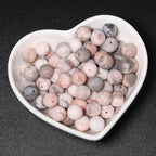 36pcs Natural Matte Pink Zebra Gemstone Beads，10mm Frosted Round Loose Stone - Image 8