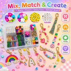 431PCS DIY Beaded Keychain Making Kit, Bag Charm Making Kit | A-Z Alphabet Beads - Image 5