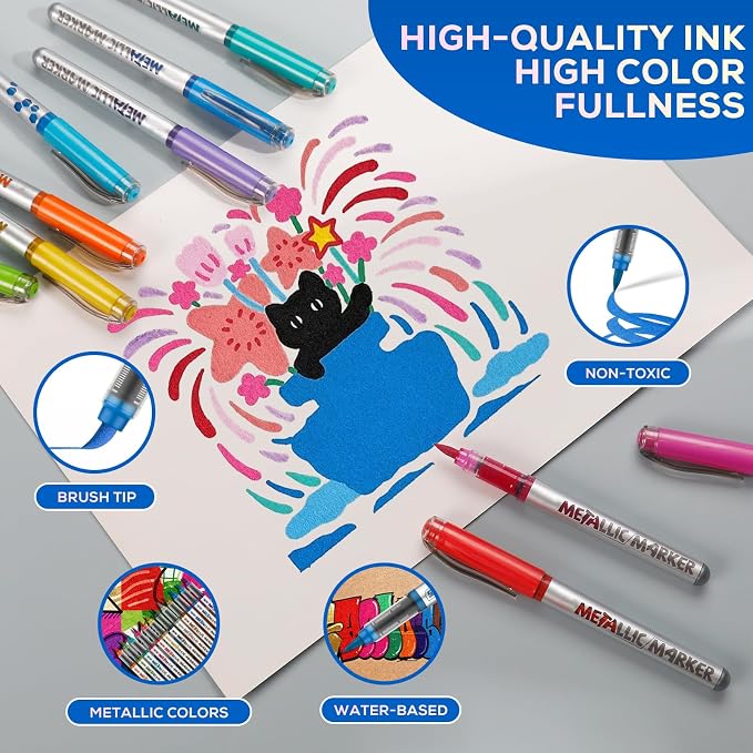 Metallic Acrylic Paint Markers, Fabric Paint, DIY Crafts - Image 6