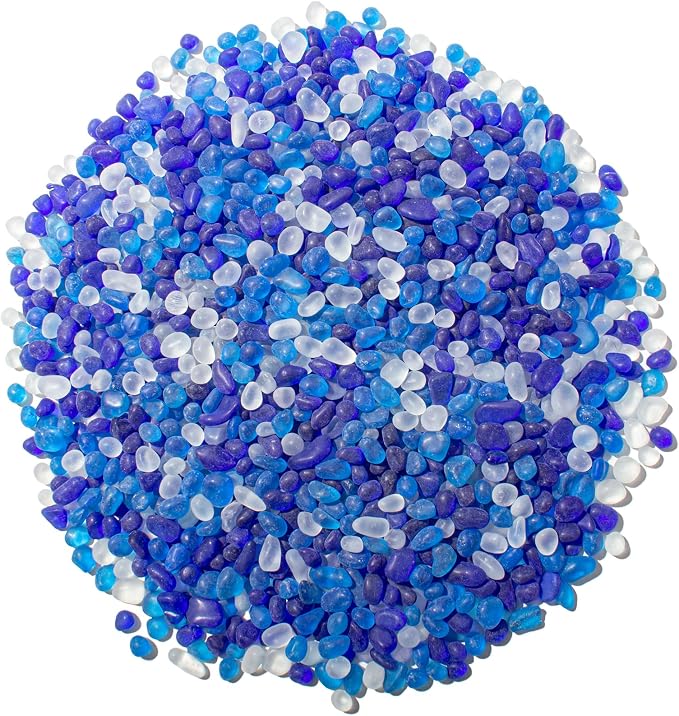Keedolla 3 Lb Irregular Shape Frosted Glass Stones Pebbles, Aquarium Fish Tank by Keedolla
