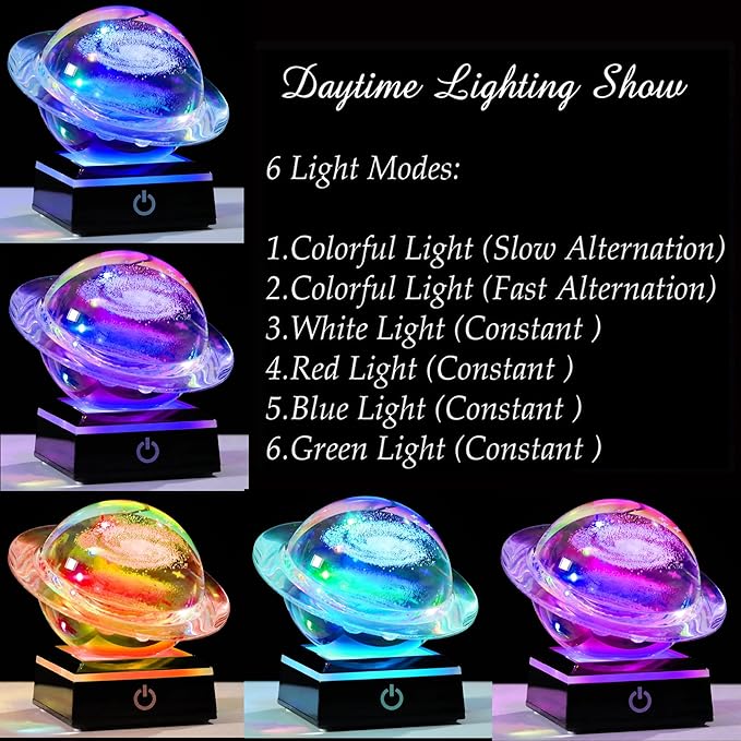 Qianwei 3D Solar System Model Galaxy Crystal Ball Astronomy Gift Room Decor | - Image 6