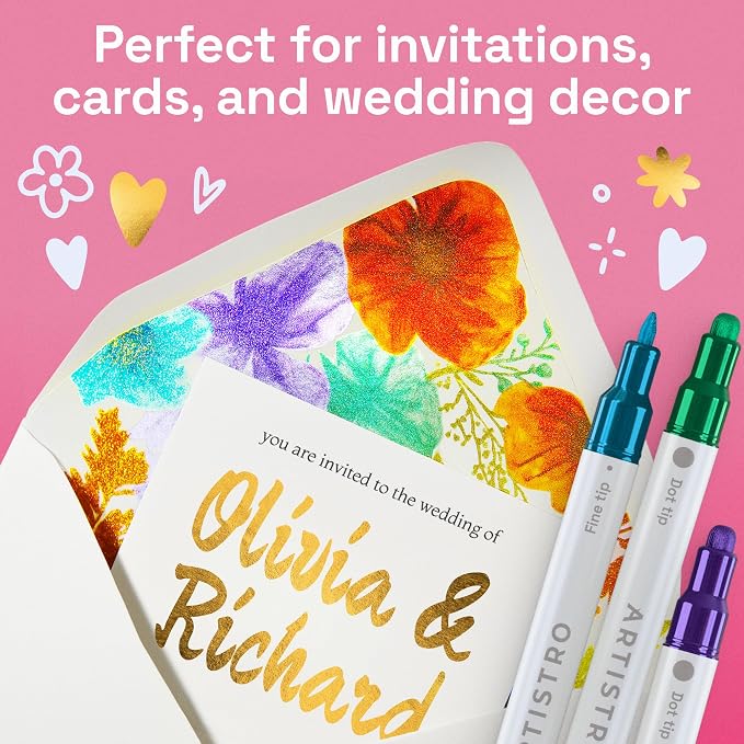 ARTISTRO 36 Metallic Dual-Tip Acrylic Paint Markers – Paint Pens Set - Image 5