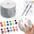 Sabary 29 Pcs DIY CD Painting Kit Painting Gift Include 24 Pcs 4.72'' Blank Cds by Sabary