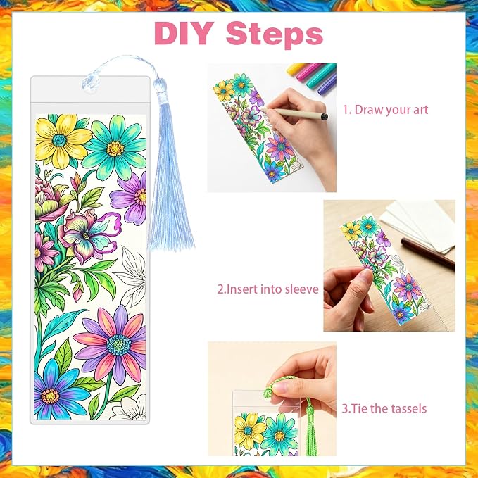 40-Set Bookmark Making Kit, 300GSM Blank Cardstock, 10 Spare Practice Cards - Image 4