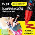 posca Acrylic Paint Markers, 8K Broad Bold Thick Chisel Tips, Artist - Image 3