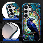 for Samsung Galaxy S26 Ultra Case, Crow Faux Stained Glass Pattern Glossy 2 in - Image 5