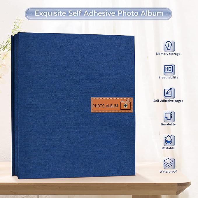 Popotop Large Photo Album Self Adhesive 4x6 5x7 8x10 Scrapbook Album DIY - Image 2
