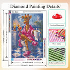 CHWGLFGG 5D Full Round Drill Funny Bathroom Giraffe Diamond Painting Kit - Image 5