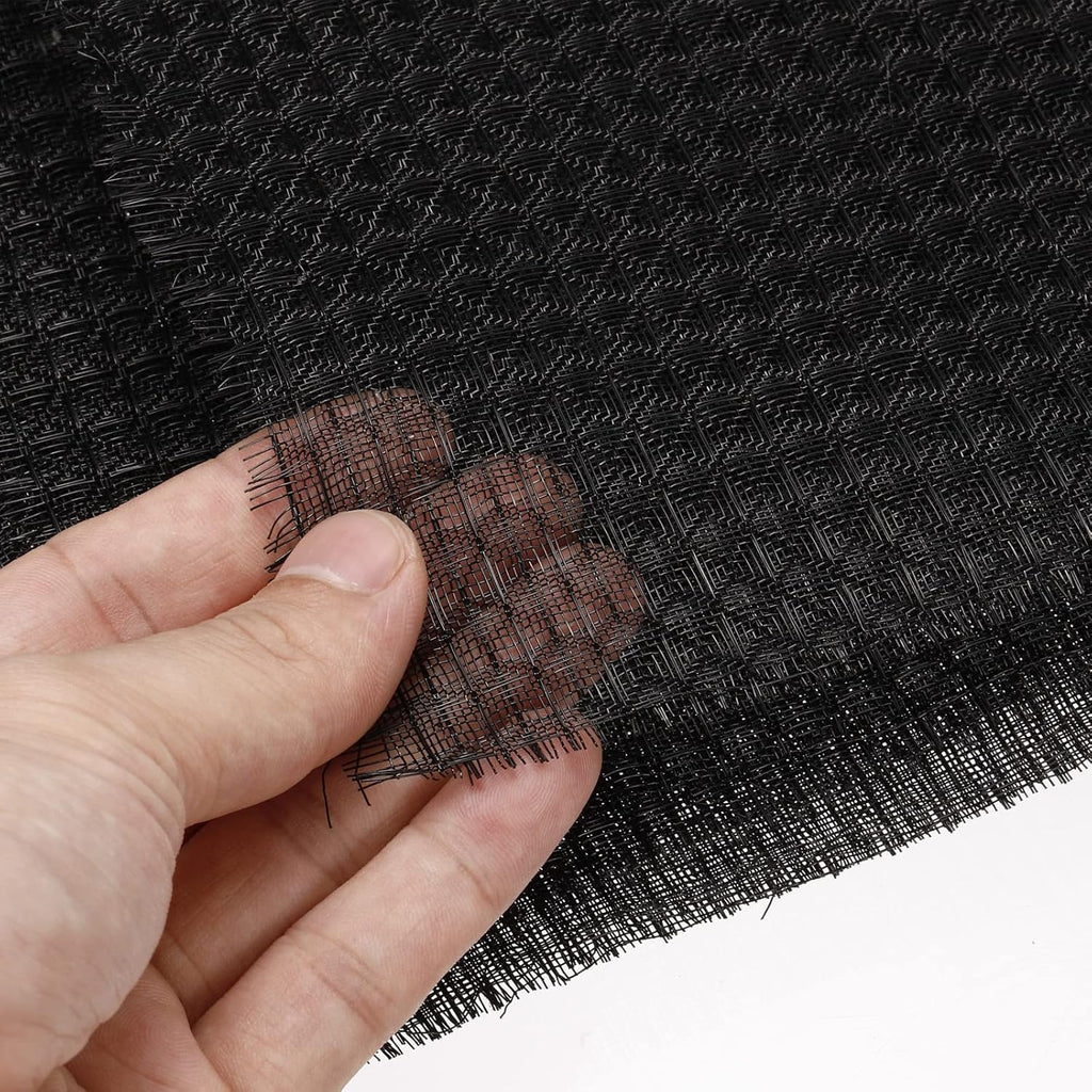 PATIKIL 47.2" x 39.4" Air Conditioner Air Filter Material, Plastic Dustproof Filtering Mesh Screen Replacement for Air Conditioning, Black