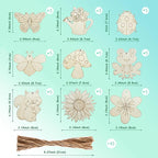 45 Pcs Wooden Spring Ornaments to Paint, DIY Unfinished Wood Slices Flower - Image 2