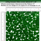 Iridescent Green Mosaic Tiles for Crafts, 280 Pieces Mixed 4 Shapes Stained - Image 6