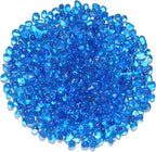 QYGL 0.55LB Sea Blue Clear Glass Pebbles, Tumbled Sea Glass Stones by QYGL