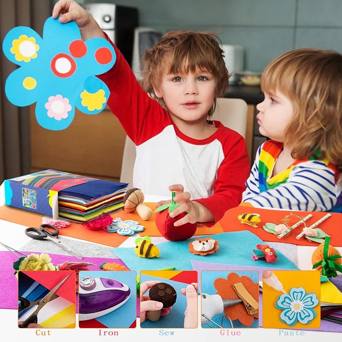 HaoFeiJH 10Pcs Felt Sheets, A4 Size Felt Fabric Sheets, Sewing Felt Squares - Image 4