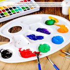 FANDAMEI Oval Paint Palette Tray, Plastic Paint Tray Palette, Painting Palette - Image 4