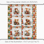 Cozy Animals Patchwork Quilting Fabric Panel – 6× Blocks + Bonus Patchwork - Image 6