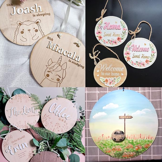 5PCS 18Inch Wood Circles for Crafts, Cutouts Blank Round Wood Slice Unfinished - Image 5