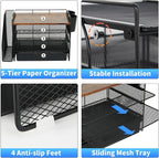 OPNICE Desk Organizer, 5-Tier Desktop File Organizer - Image 3
