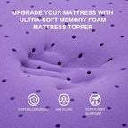 SINWEEK 2 Inch Gel Memory Foam Mattress Topper Ventilated Soft Pressure Relieve - Image 3